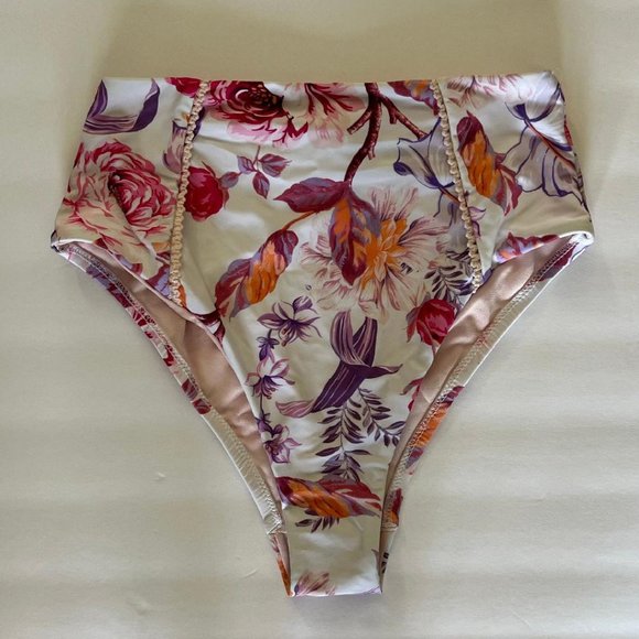 Nanette Lepore Cassia Square Neck High Waisted Bikini Set White Floral - Picture 7 of 8